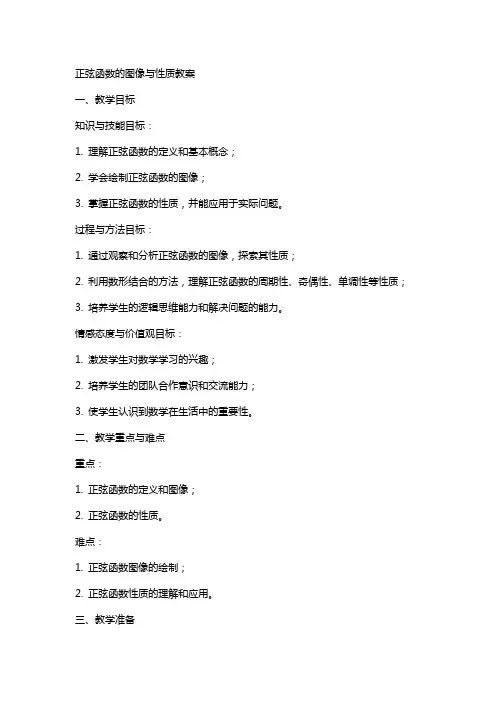 正弦函数的图像与性质教案