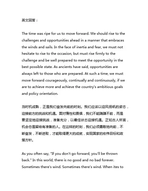 风好正是扬帆时,策马扬鞭再奋蹄作文