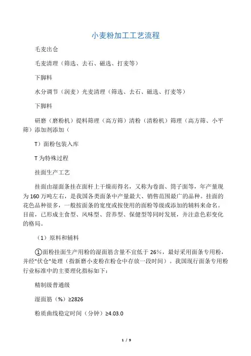 小麦粉加工工艺流程