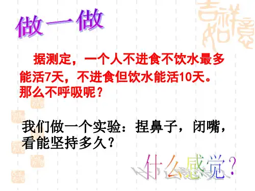 人教版七下生物 3.1呼吸道对空气的处理 课件(共18张PPT)