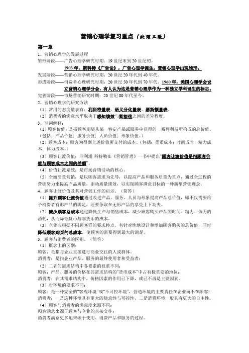 营销心理学复习重点