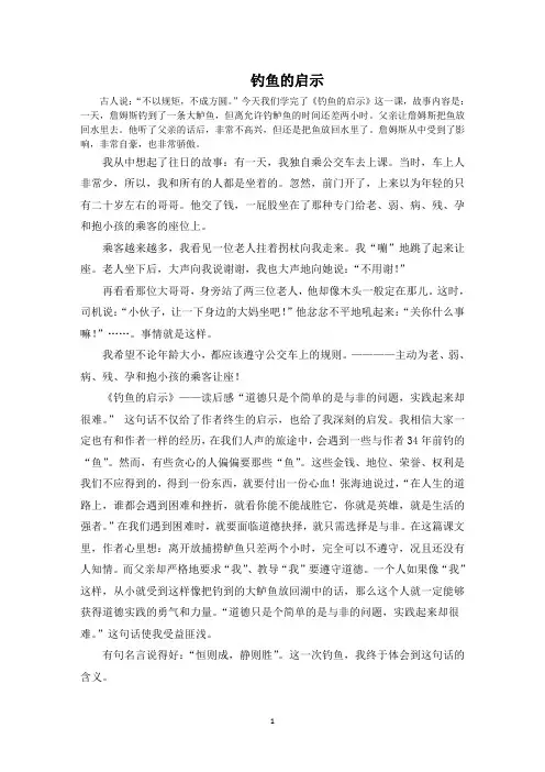 钓鱼的启示范文精编