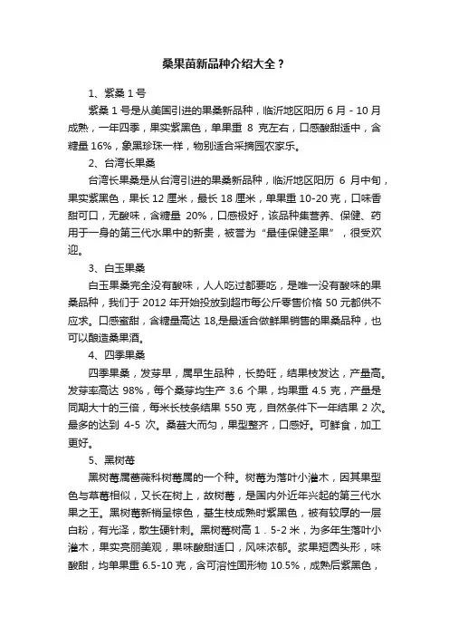 桑果苗新品种介绍大全？