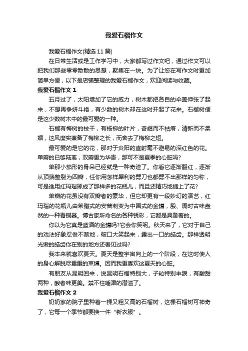 我爱石榴作文