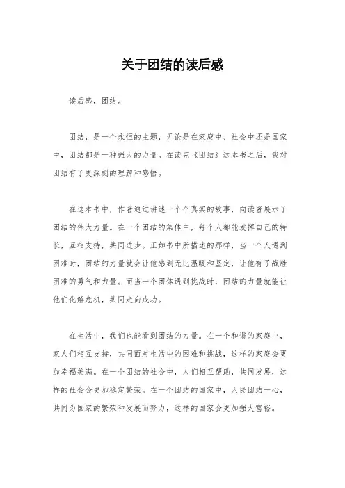 关于团结的读后感