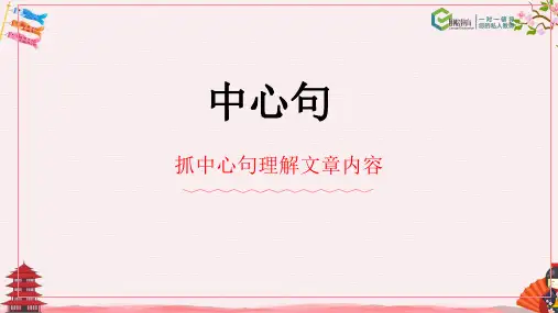 阅读理解  抓中心句,理解全文 —— 中心句 PPT