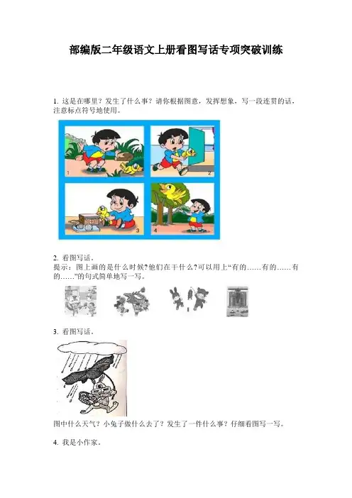 部编版二年级语文上册看图写话专项突破训练