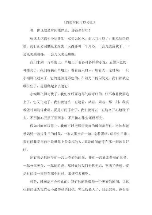 《假如时间可以停止》作文