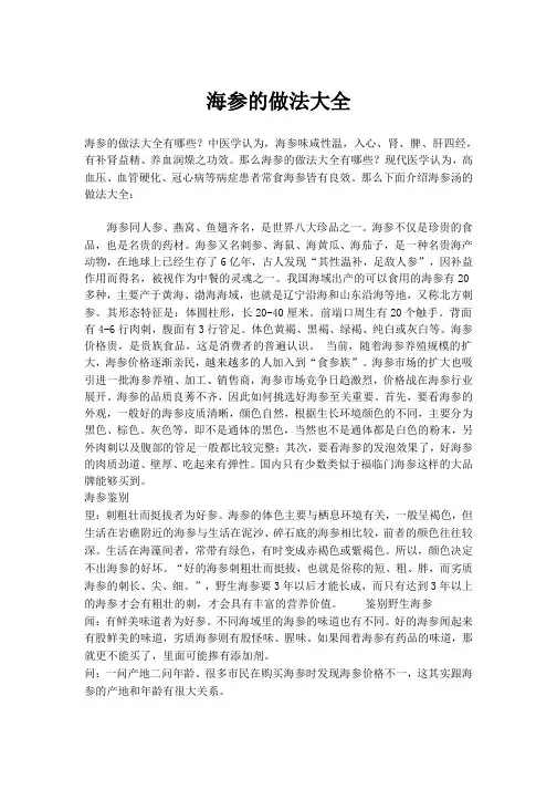 海参的做法大全