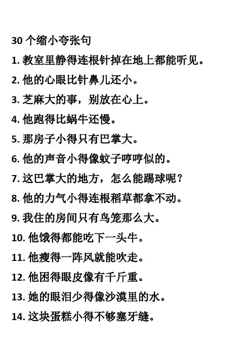 30个缩小夸张句