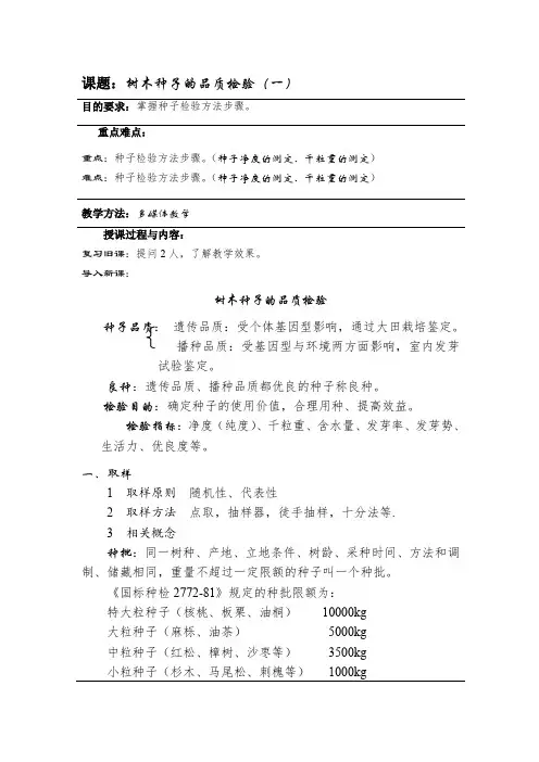 树木种子的品质检验(一)
