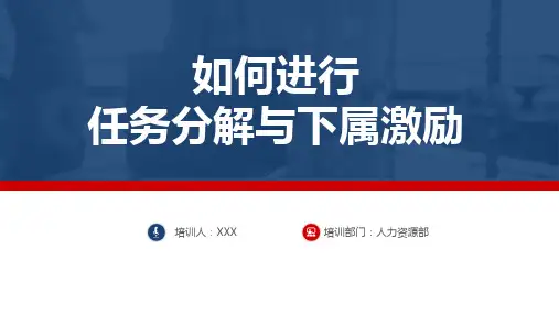 如何进行任务分解法及下属激励员工入职培训PPT演示课件