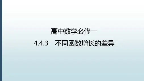新人教A版高中数学必修一课件：4.4.3不同函数增长的差异