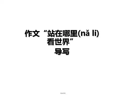 站在哪里看世界写作指导