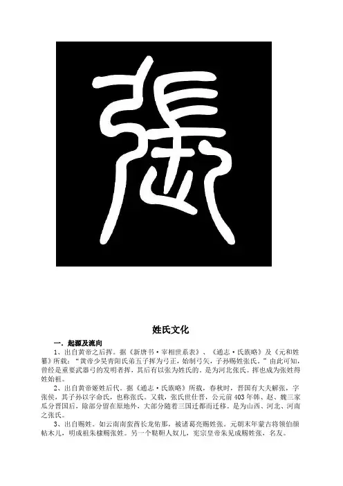 张——姓氏起源