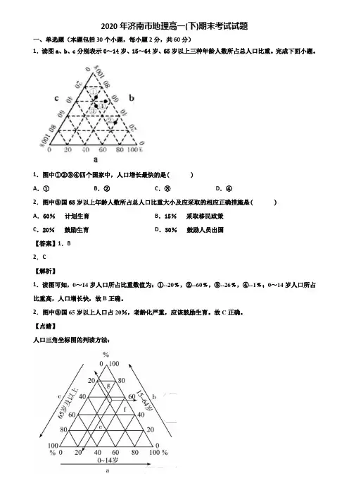 2020年济南市地理高一(下)期末考试试题含解析