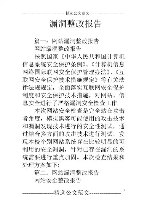 漏洞整改报告