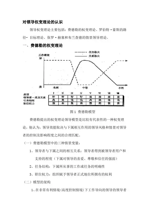 对领导权变理论的认识