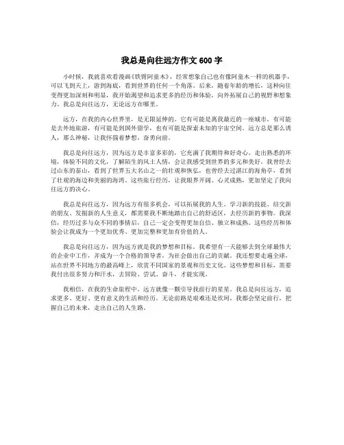 我总是向往远方作文600字
