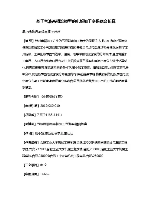 基于气液两相流模型的电解加工多场耦合仿真