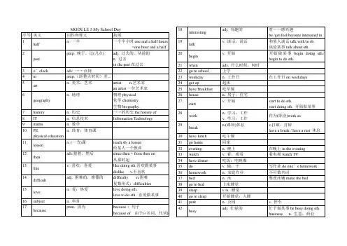 _ Module5 My School Day知识点总结 外研版七年级英语上册