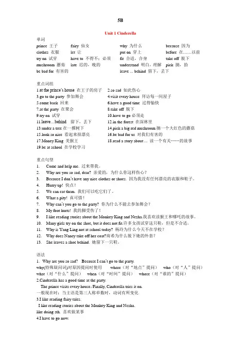 译林版英语五年级下册全册复习资料