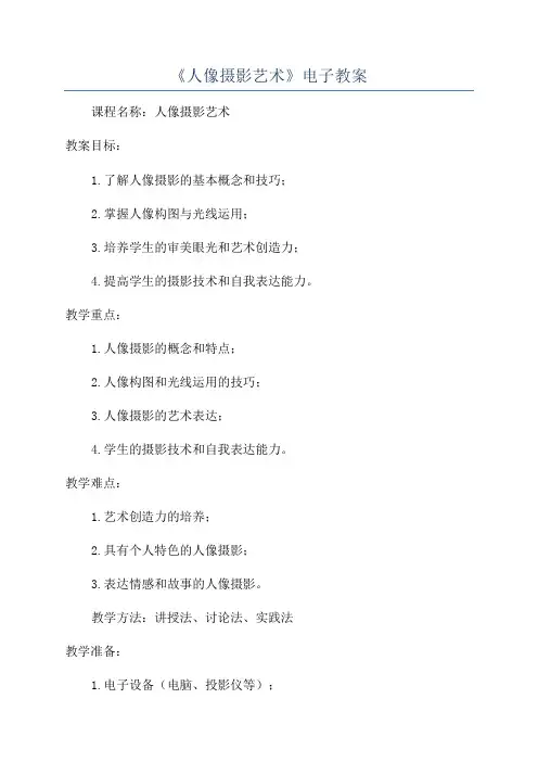 《人像摄影艺术》电子教案