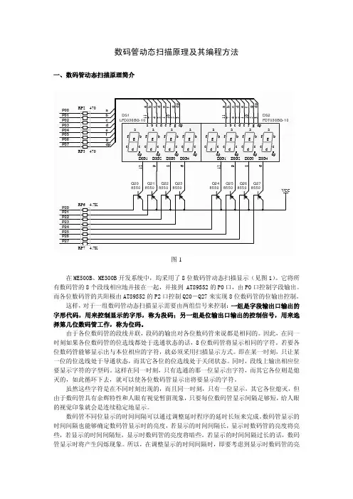 数码管动态扫描原理及其编程方法