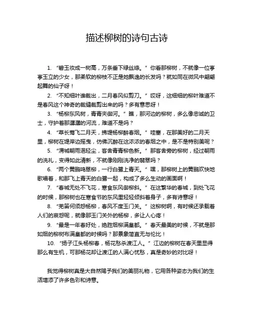 描述柳树的诗句古诗