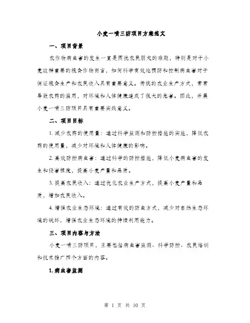 小麦一喷三防项目方案范文