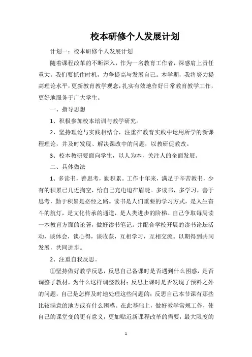 校本研修个人发展计划