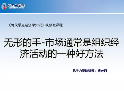 无形的手-市场通常是组织经济活动的一种好方法