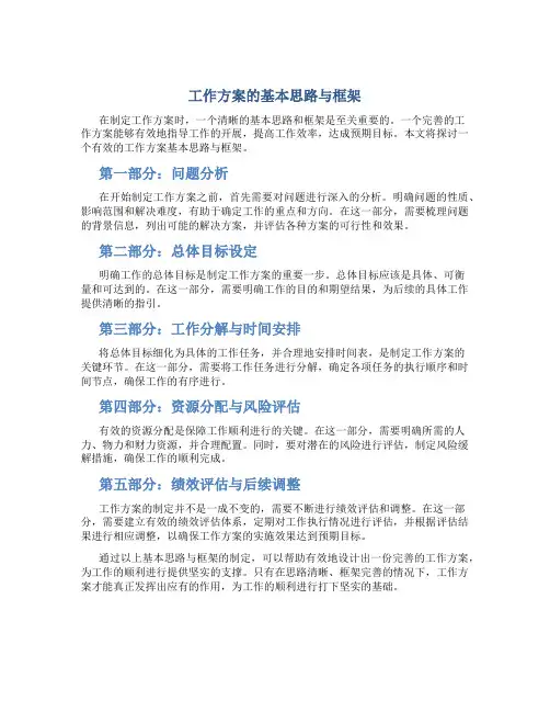工作方案的基本思路与框架是什么内容