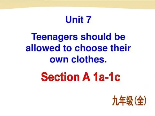 Unit 7 Teenagers should be allowed to choose their own clothes教学课件15(全)