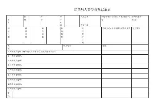 结核病人督导访视记录表1