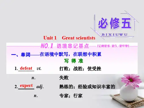 高三英语一轮复习 Unit 1 Great scientists课件 新人教版必修5
