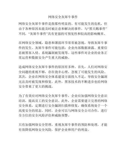 网络安全灰犀牛事件