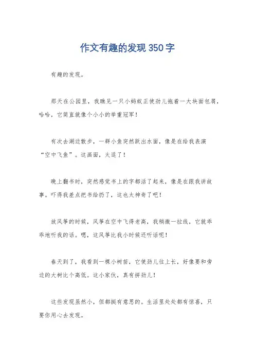 作文有趣的发现350字