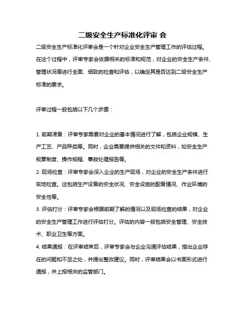 二级安全生产标准化评审 会