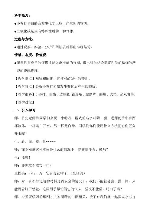 教科六年级科学下《二 物质的变化  小苏打和白醋的变化》优质课PPT课件_16