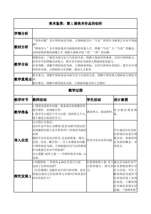 第4课﹐画外之意——中国传统花鸟画、人物画