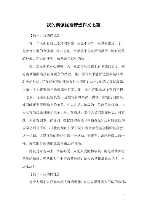 我的偶像优秀精选作文七篇