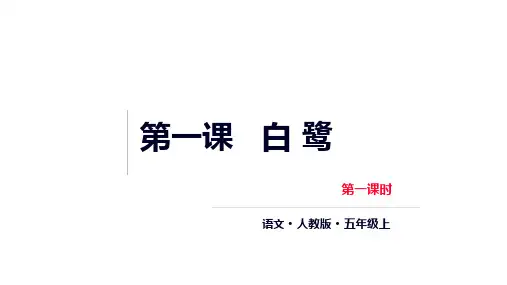 人教部编版五年级《白鹭》ppt优质课件(共41张PPT)