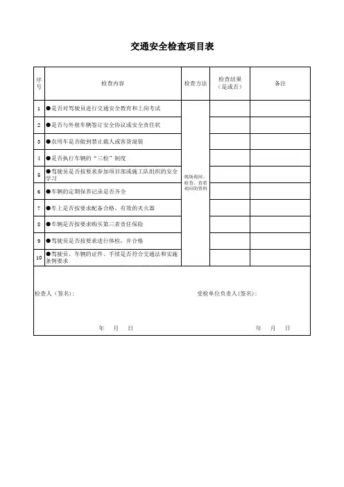 输电线路施工项目现场安全检查表(基础铁塔架线)