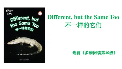 多维阅读第10级—Different, but the Same Too 不一样的它们