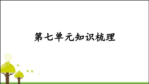 部编版四年级语文下册第七单元知识梳理(课件)