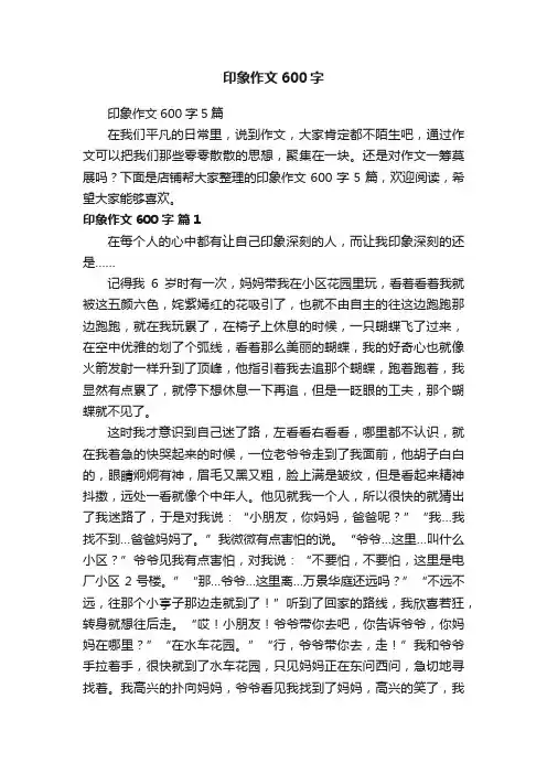印象作文600字