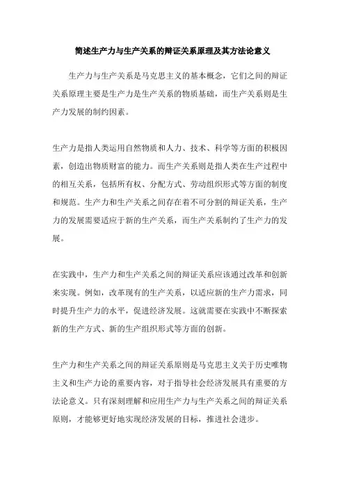 简述生产力与生产关系的辩证关系原理及其方法论意义