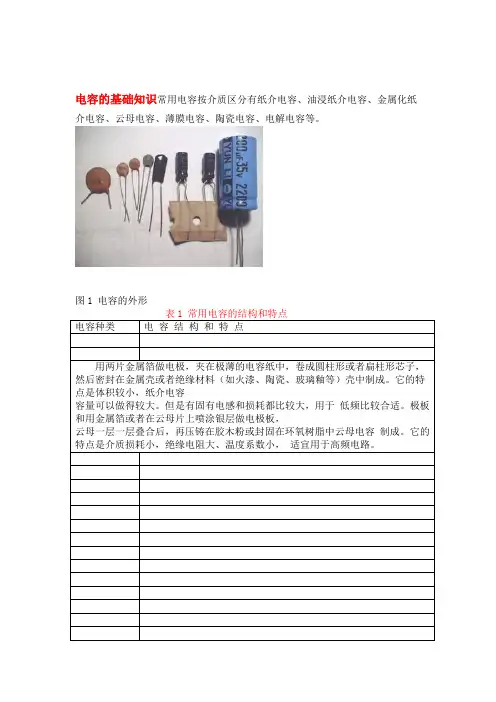 电容的基础知识