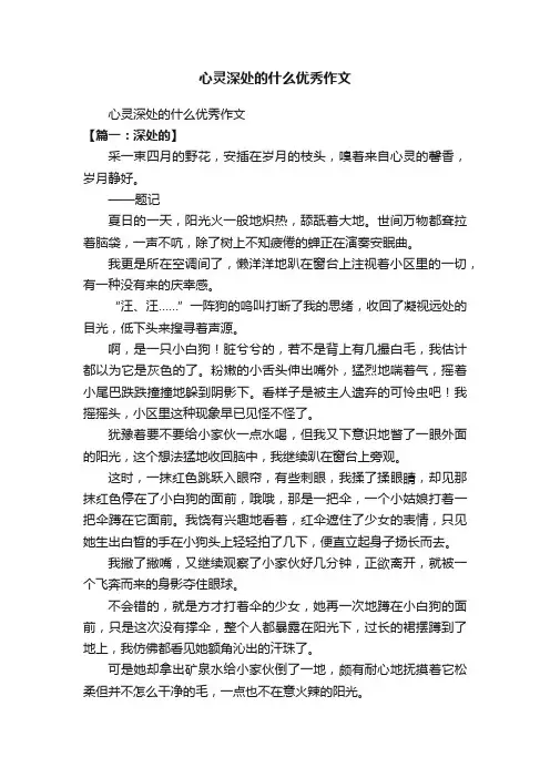 心灵深处的什么优秀作文